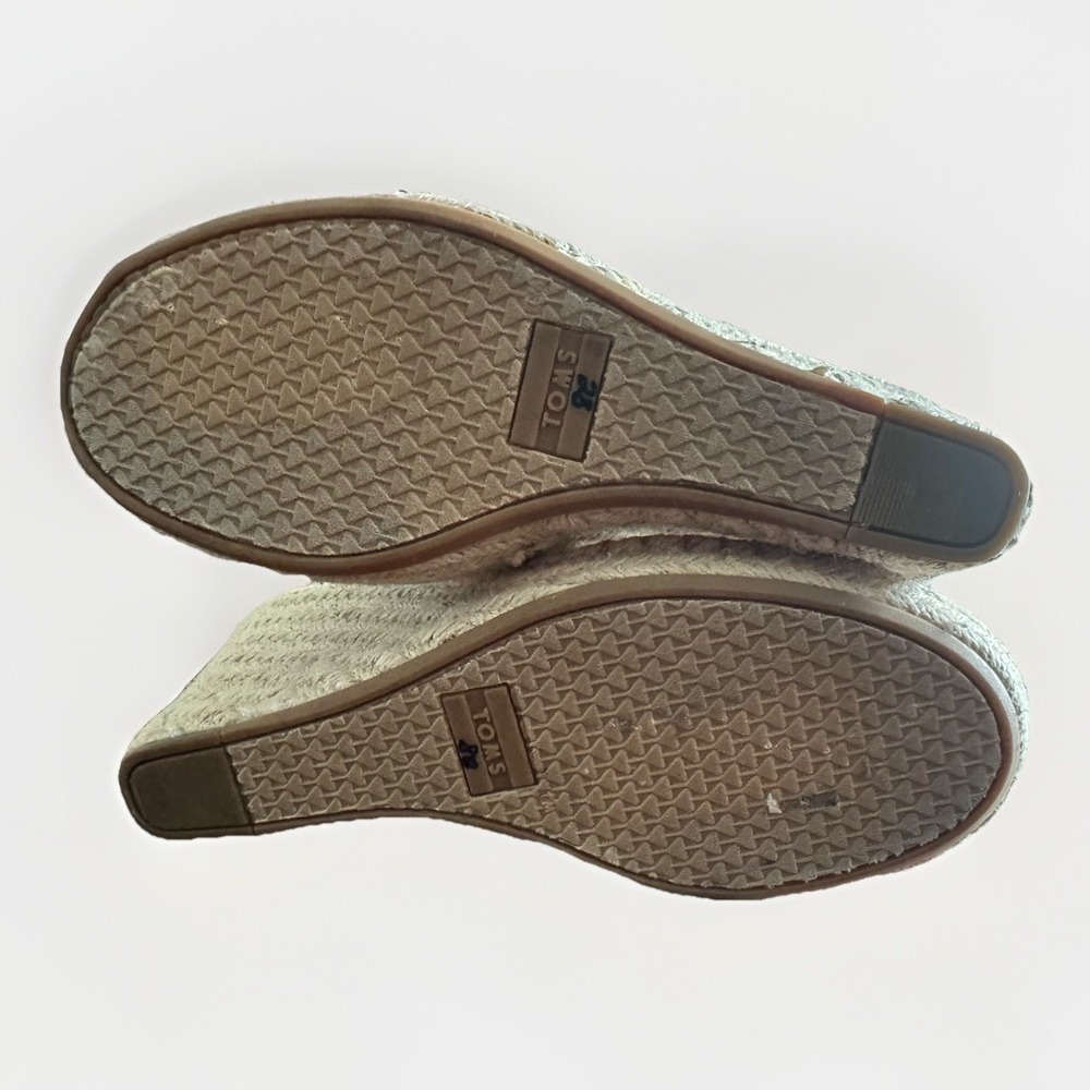 TOMS Women's Monica Wedge Sandal 6 Natural Hemp/Leather - Picture 9 of 10